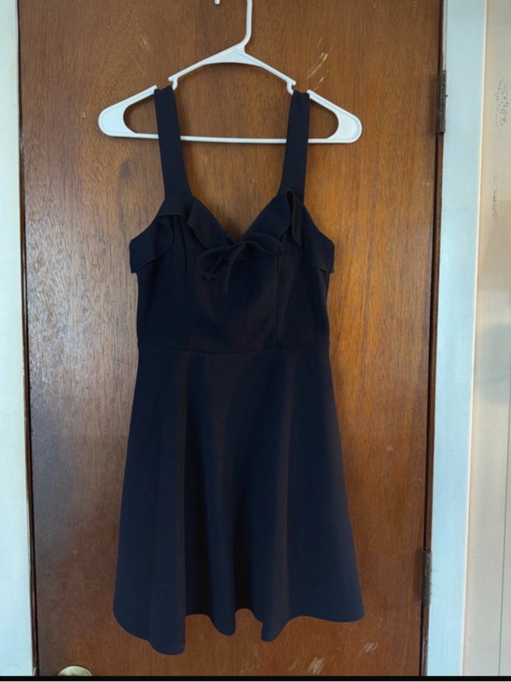 City Studio Navy Tie-Front Fit-and-Flare Dress